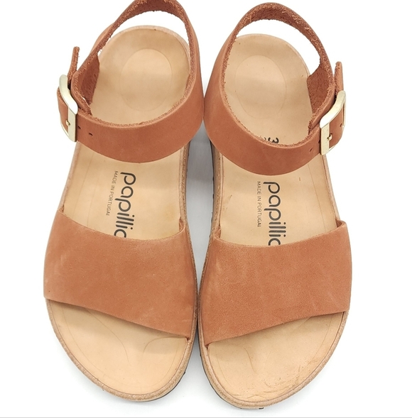 Birkenstock Papillio Glenda Brown Nubuck Leather Ankle Strap Sandals Size 5 - Picture 7 of 10